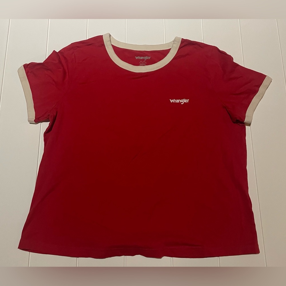 Women’s Wrangler small logo Ringer Tee